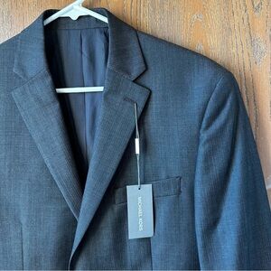 NWT Michael Kors Men's Charcoal 100% Wool 38 Regular Suit Blazer Jacket Sport